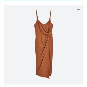 Nine Britton Brown/copper fitted midi dress